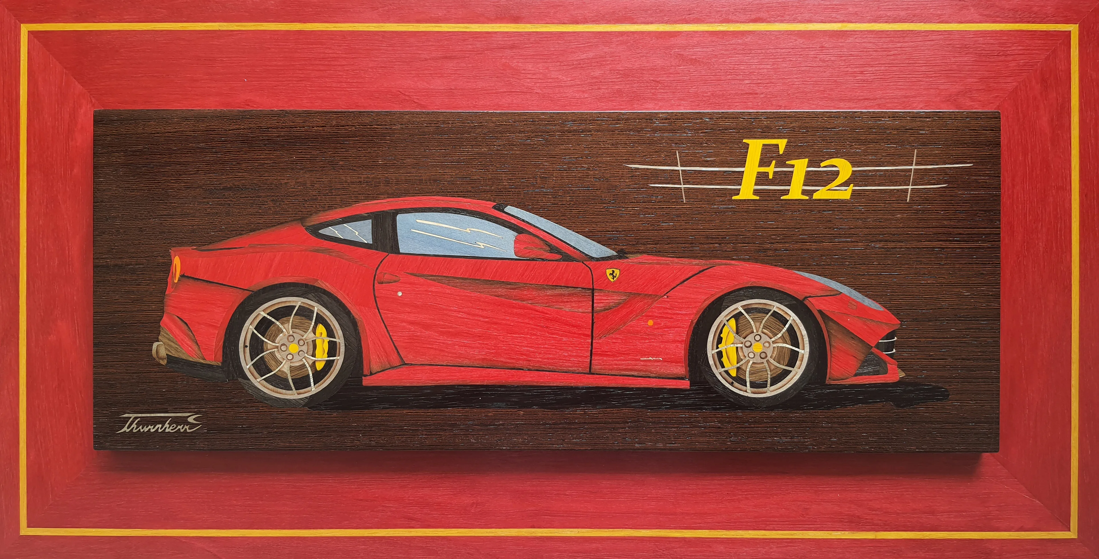 Ferrari F12 Berlinetta rouge, vernis satiné